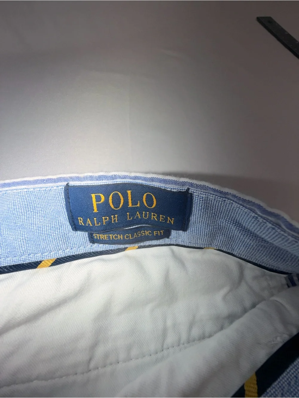 Polo Ralph Lauren Men’s Seersucker blue white shorts stretch classic fit 34